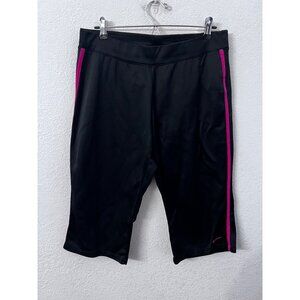Nike dri fit black with hot pink stripe capri pants women size XL